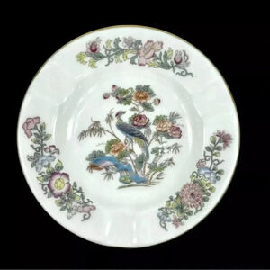 Vintage WEDGWOOD Bone China KUTANI CRANE Ashtray Trinket 4.5" England‎ Gold Trim